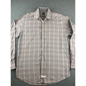 English Laundry Button Down Shirt Mens 16.5 36/37 Grey Purple Plaid Long Sleeve